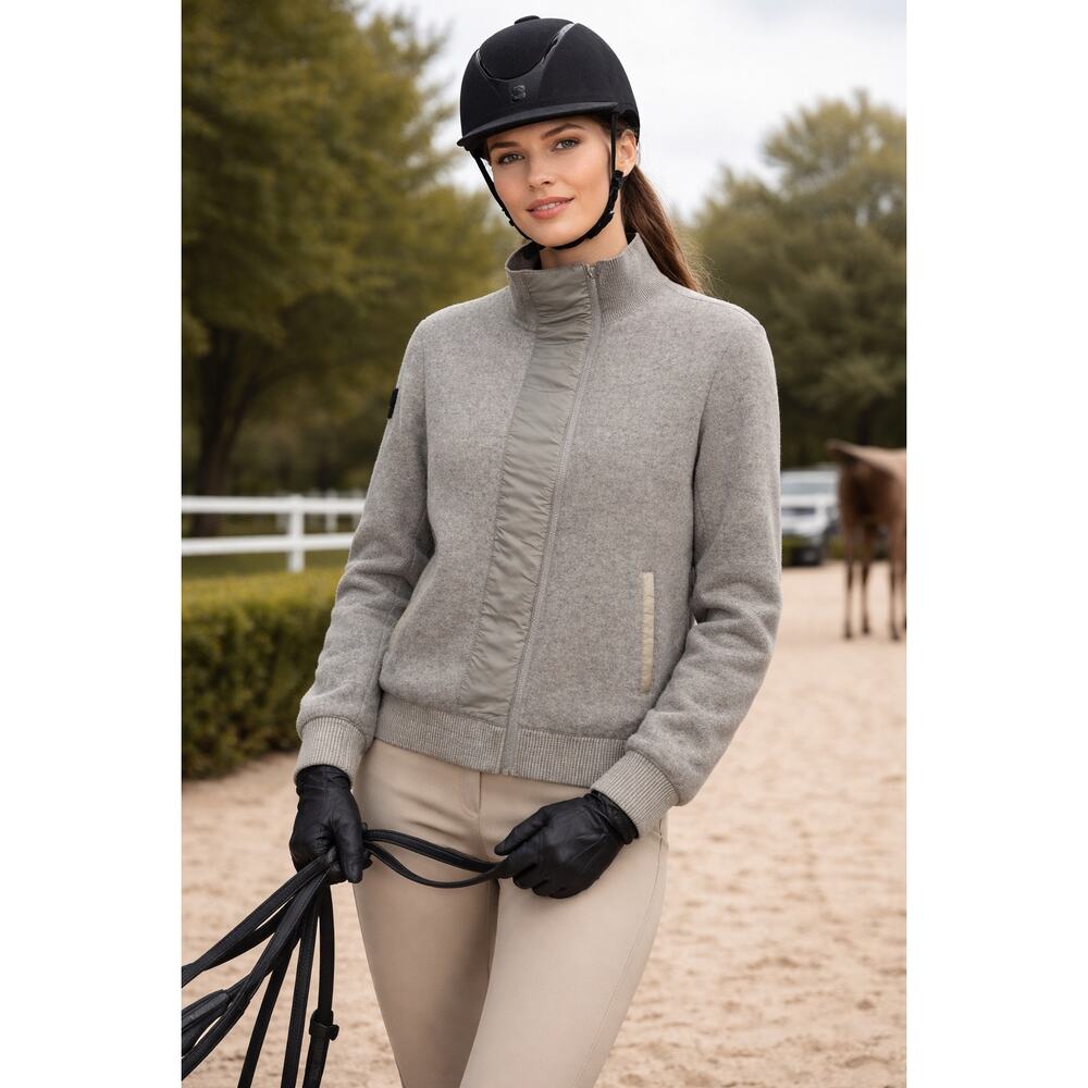 Cavalleria Toscana Equestrian Full Zip Wool Blend Mock Neck Rare Jacket Medium